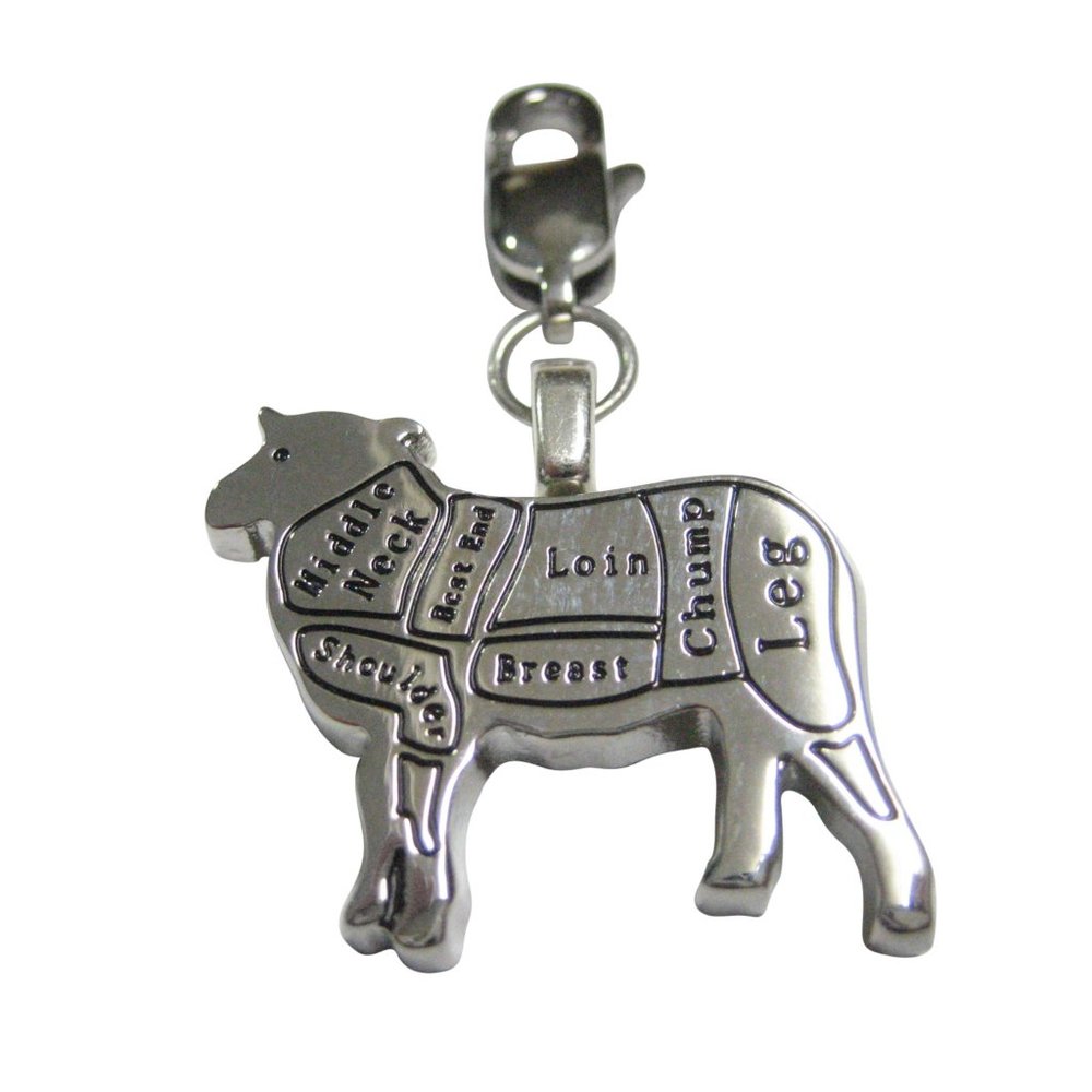 Lamb Butchers Cut Pendant Zipper Pull Charm